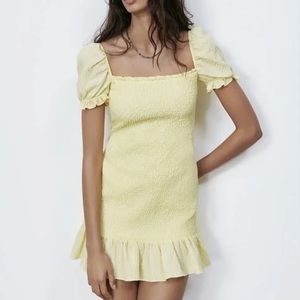 Zara Yellow Mini Dress Small